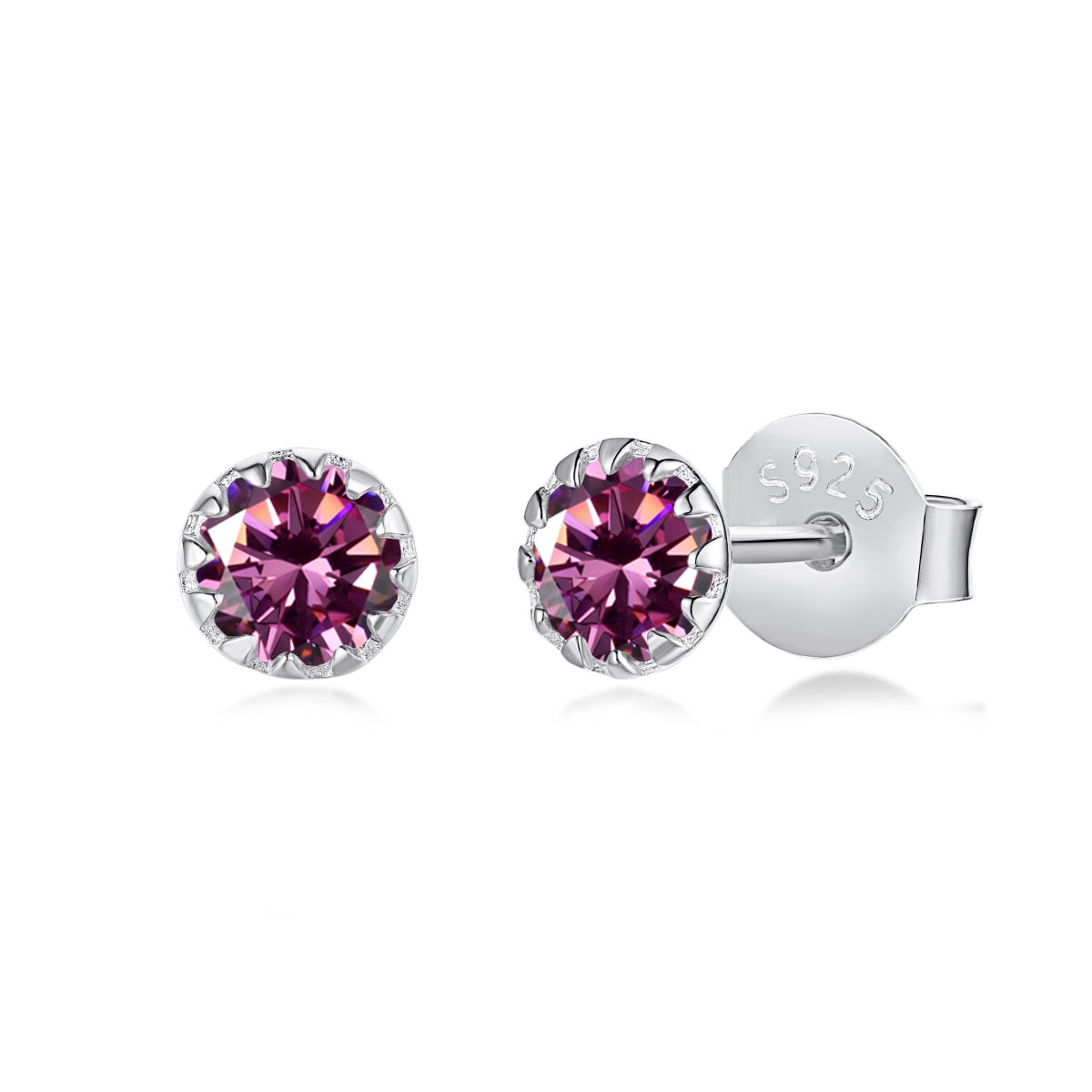 [Luxe Jewelry]Sparkling Colorful Round Shape Earrings