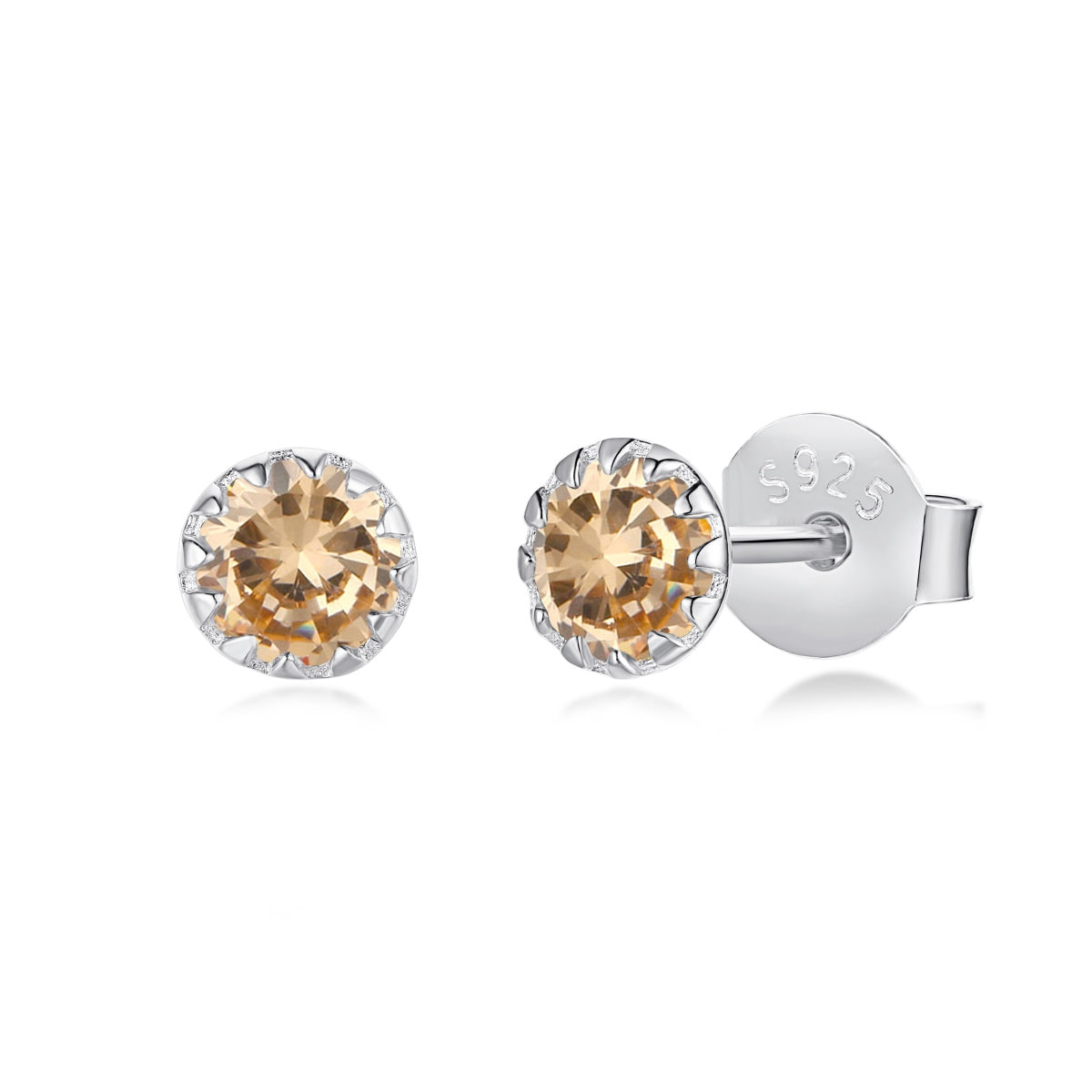 [Luxe Jewelry]Sparkling Colorful Round Shape Earrings