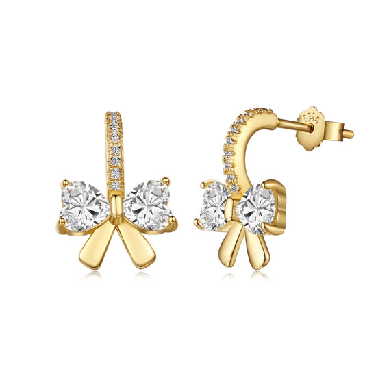 [Luxe Jewelry]Exquisite Earrings With Heart-Shaped Bow Design