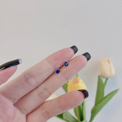 [Luxe Jewelry]Sparkling Colorful Round Shape Earrings