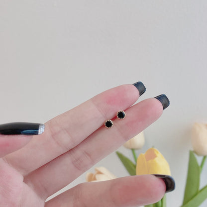 [Luxe Jewelry]Sparkling Colorful Round Shape Earrings