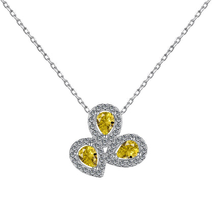 [Luxe Jewelry]Elegant Flower Shape Pear Cut Necklace