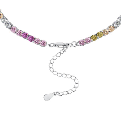 [Luxe Jewelry]Delicate Colorful Tennis Necklace