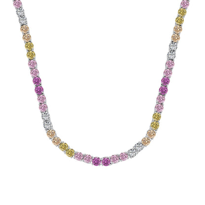 [Luxe Jewelry]Delicate Colorful Tennis Necklace