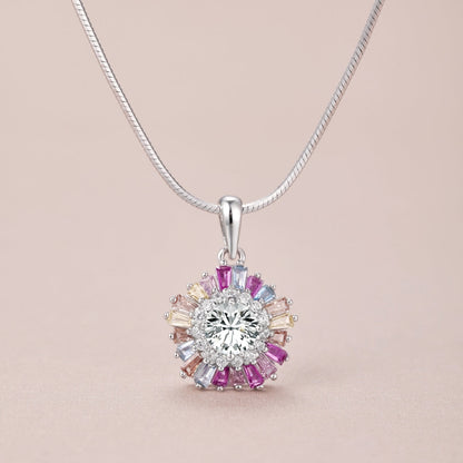 [Luxe Jewelry]Charming Flower Colorful Necklace