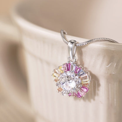 [Luxe Jewelry]Charming Flower Colorful Necklace