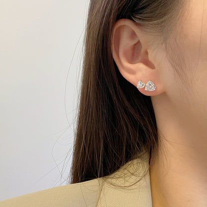 [Luxe Jewelry]Double Heart-Shape Classic Princess Style Earrings