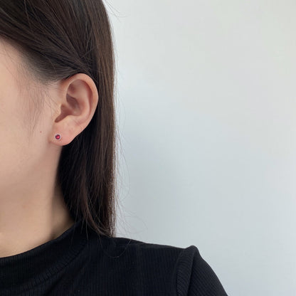[Luxe Jewelry]Sparkling Colorful Round Shape Earrings