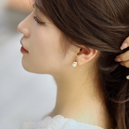 [Luxe Jewelry]Dainty Bread Pearl Earrings
