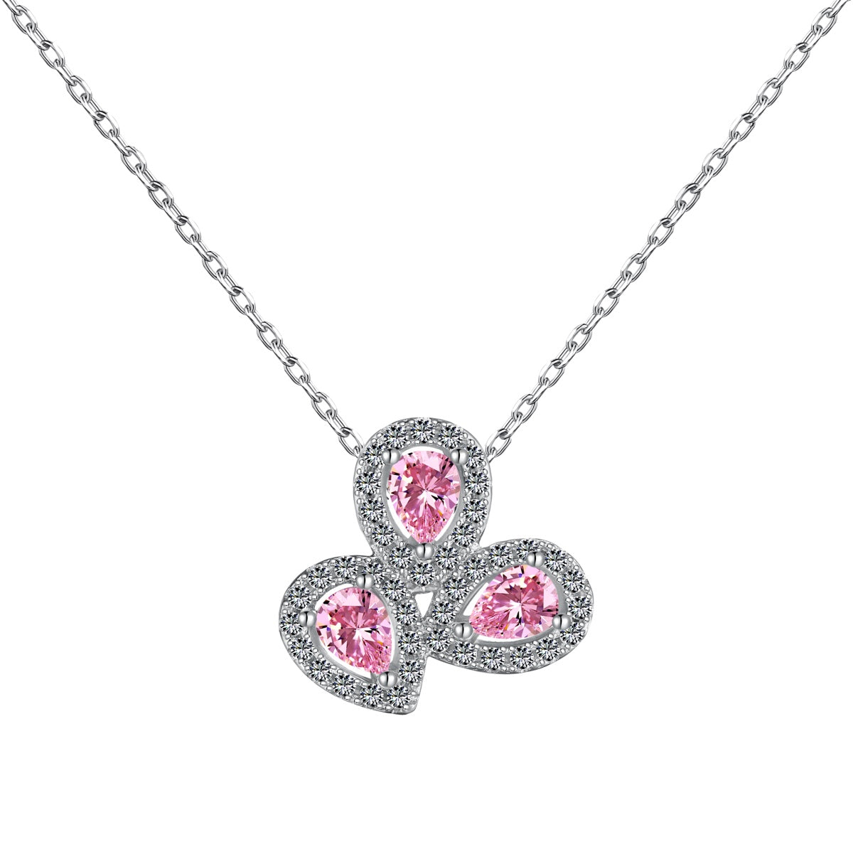 [Luxe Jewelry]Elegant Flower Shape Pear Cut Necklace