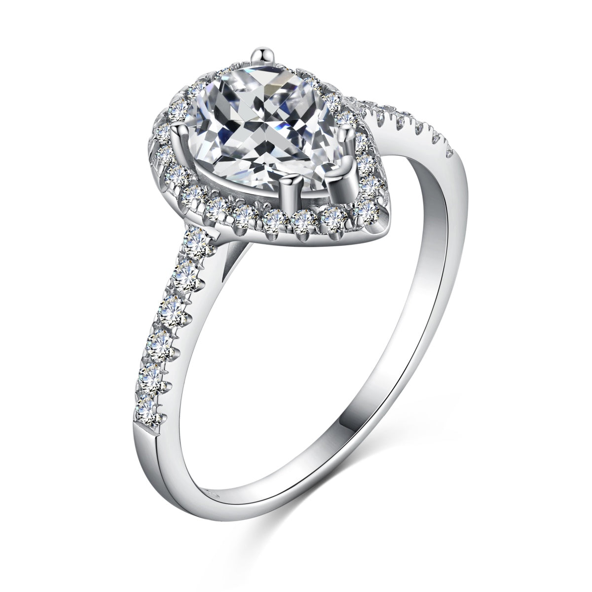[Luxe Jewelry]1.0 Carat Luxurious Resplendent Water Drop Shape Wedding Ring