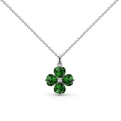 [Luxe Jewelry]Heart-Shaped Four-Leaf Clover Bead Necklace