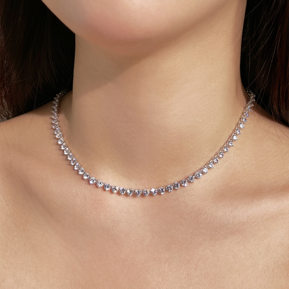 [Luxe Jewelry]Ornate Heart Cut Tennis Necklace