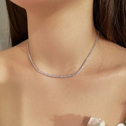 [Luxe Jewelry]Delicate Round Shape Tennis Necklace