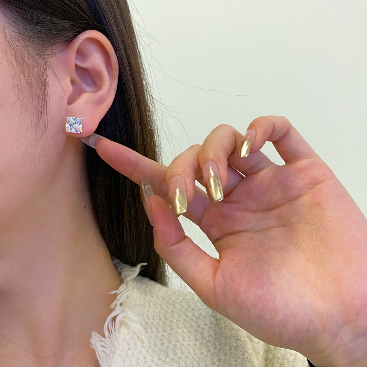 [Luxe Jewelry]Ornate Square Shape Earrings