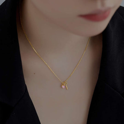 [Luxe Jewelry]Unique Heart Shape Key Pendent Necklace