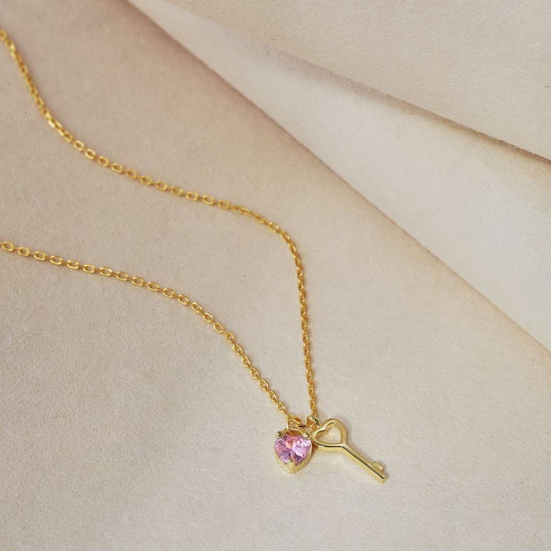 [Luxe Jewelry]Unique Heart Shape Key Pendent Necklace