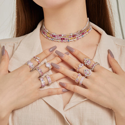 [Luxe Jewelry]Radiant Colorful Rainbow Necklace
