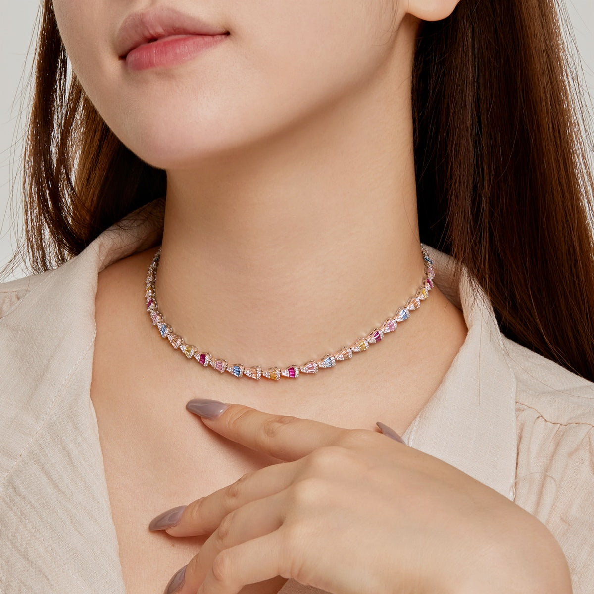 [Luxe Jewelry]Radiant Colorful Rainbow Necklace