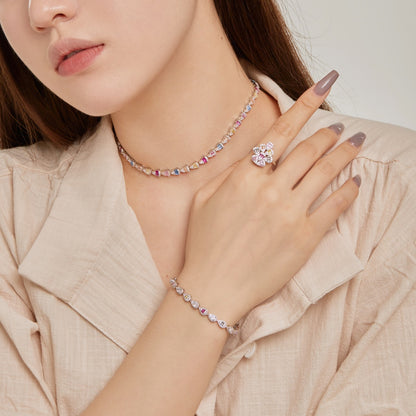 [Luxe Jewelry]Radiant Colorful Rainbow Necklace
