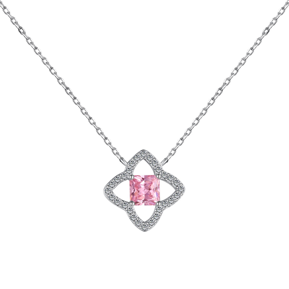 [Luxe Jewelry]Exquisite Flower Shape Princess Cut Necklace