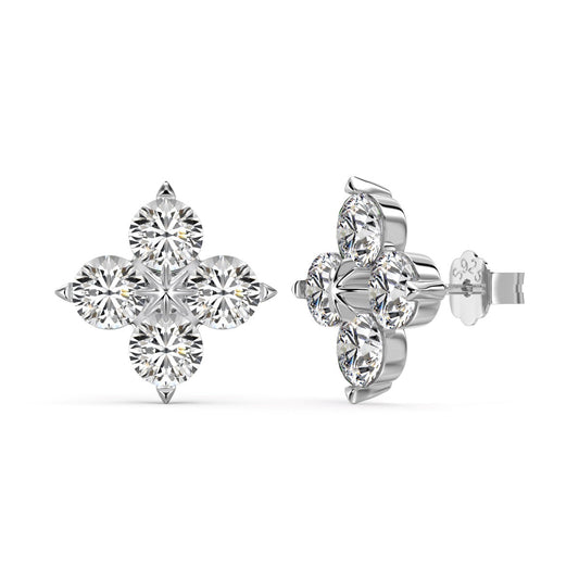 [Luxe Jewelry]Four-Leaf Clover Eight-Pointed Star Earrings