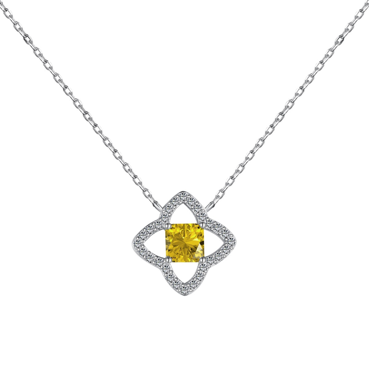 [Luxe Jewelry]Exquisite Flower Shape Princess Cut Necklace