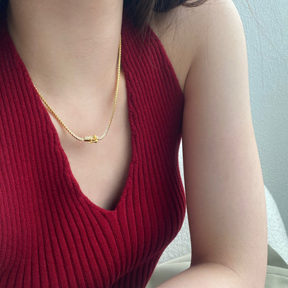 [Luxe Jewelry]Delicate Round Shape Tennis Necklace