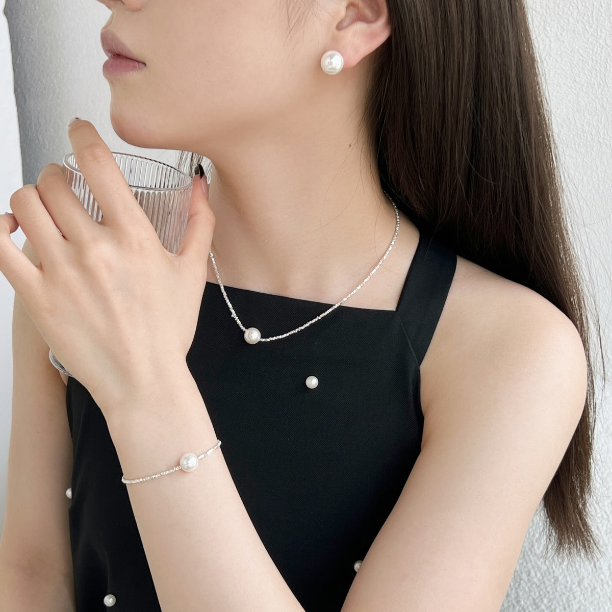 [Luxe Jewelry]Delicate Pearl Earrings