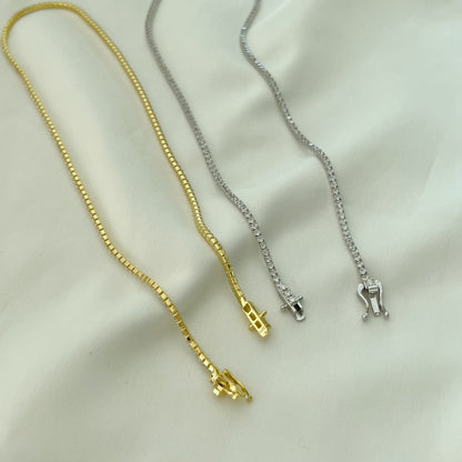 [Luxe Jewelry]Delicate Round Shape Tennis Necklace