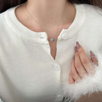 [Luxe Jewelry]Dazzling Square & Heart Shape Necklace