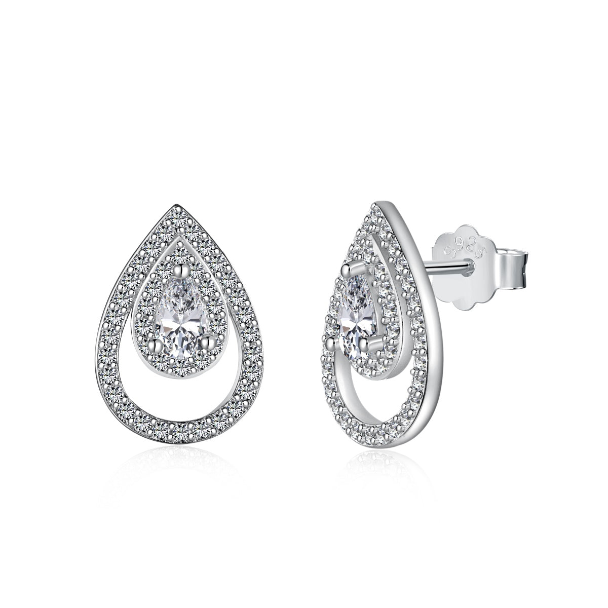 [Luxe Jewelry]Sparkling Delicate Water Drop Shape Daily Earrings