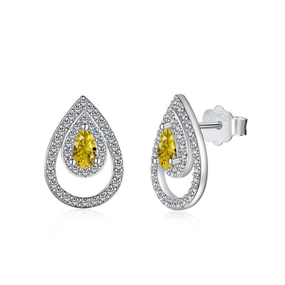 [Luxe Jewelry]Sparkling Delicate Water Drop Shape Daily Earrings
