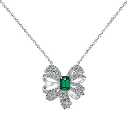 [Luxe Jewelry]Luxurious Flower Shape Emerald Cut Necklace