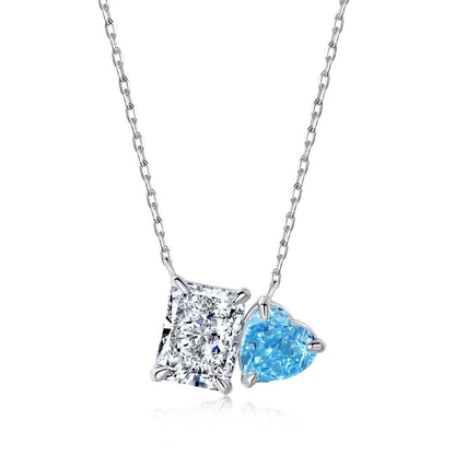 [Luxe Jewelry]Dazzling Square & Heart Shape Necklace