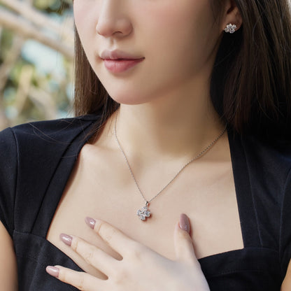[Luxe Jewelry]Heart-Shaped Four-Leaf Clover Bead Necklace