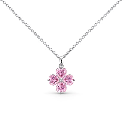 [Luxe Jewelry]Heart-Shaped Four-Leaf Clover Bead Necklace