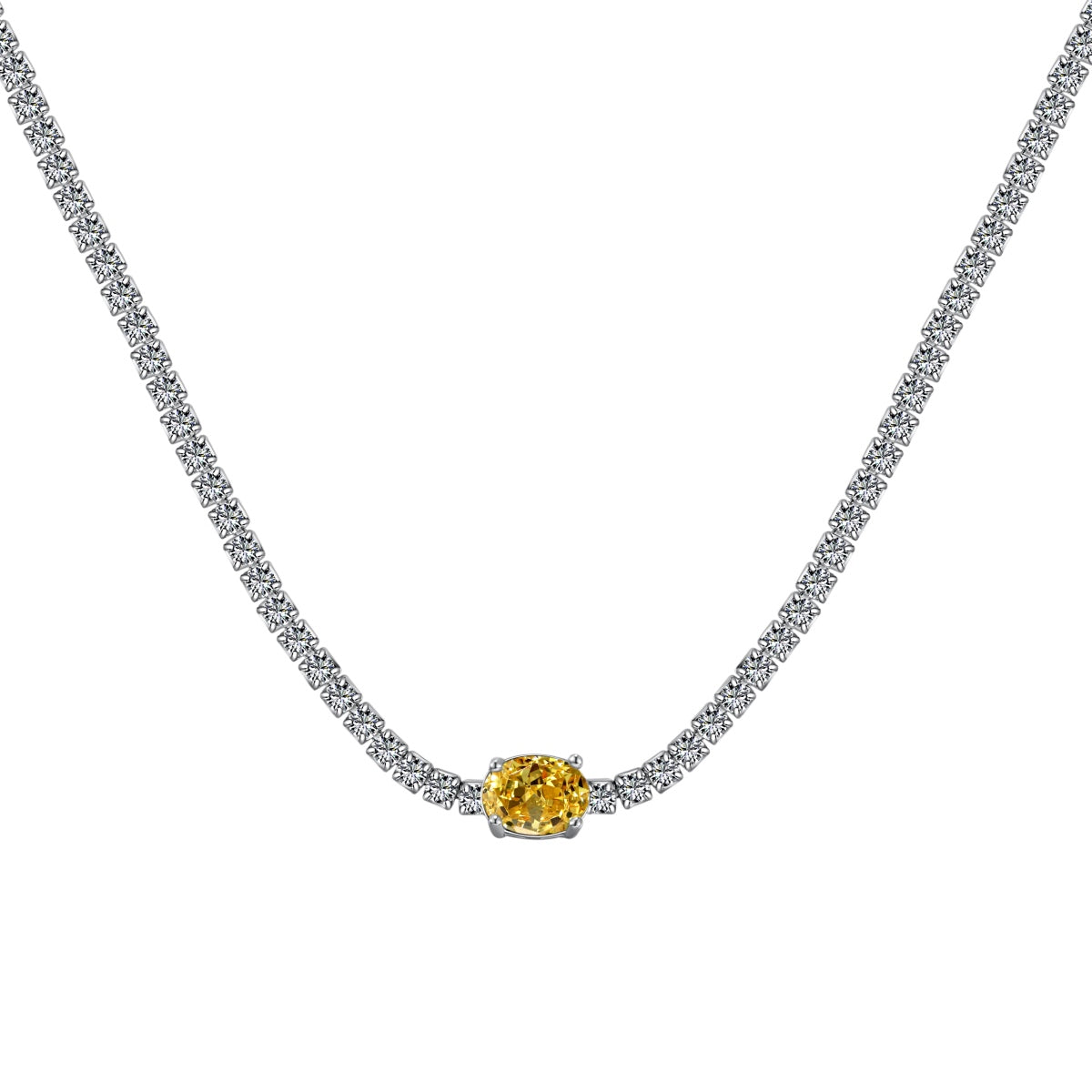 [Luxe Jewelry]1.0 Carat Shining Oval Cut Necklace