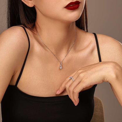 [Luxe Jewelry]Delicate Water Drop Shape Fashion Necklace
