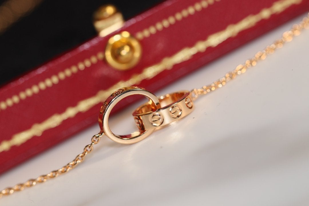 [Luxe Jewelry]LOVE NECKLACE PINK GOLD AND SILVER