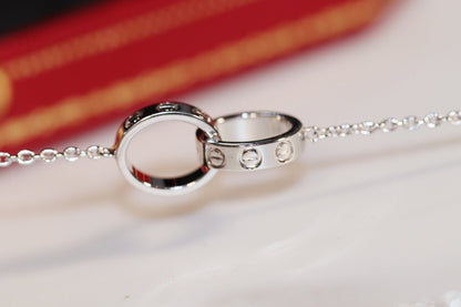 [Luxe Jewelry]LOVE NECKLACE PINK GOLD AND SILVER