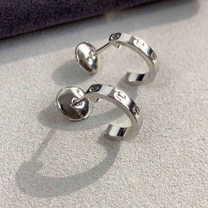 [Luxe Jewelry]LOVE EARRINGS 2.65MM SILVER
