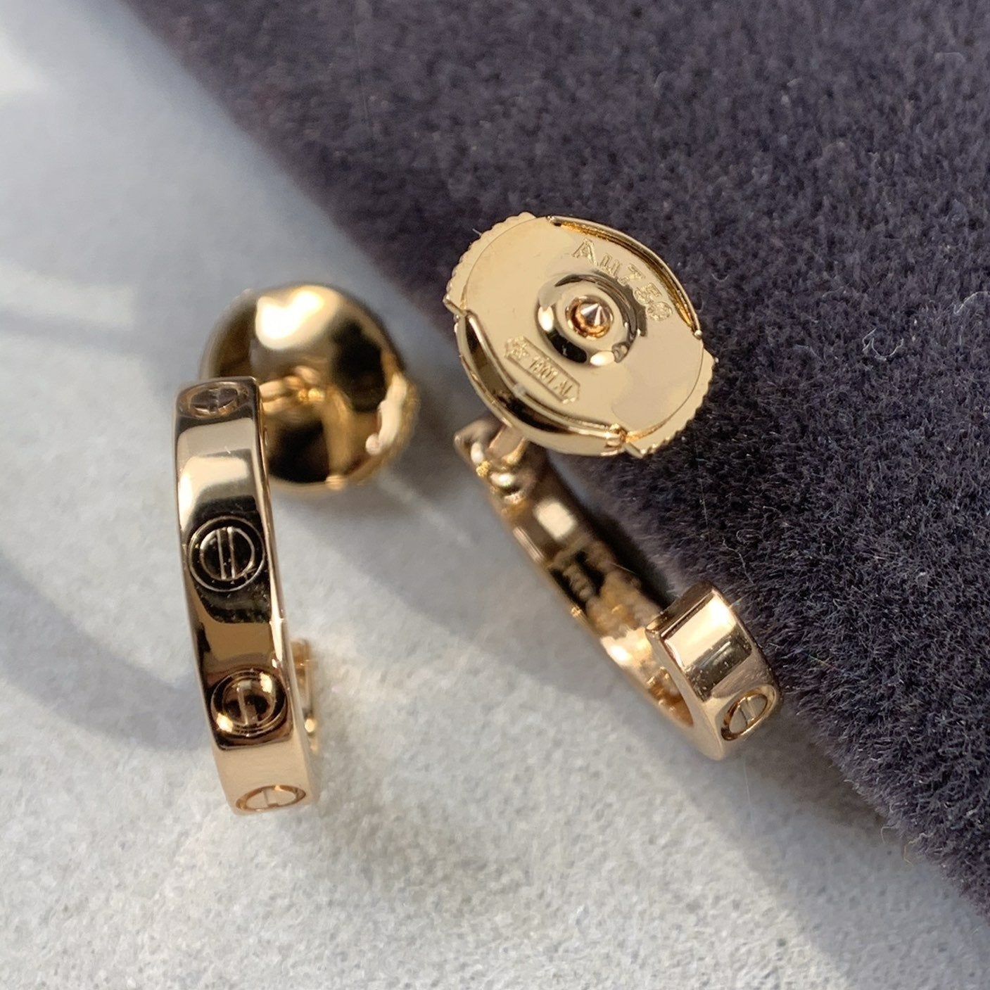 [Luxe Jewelry]LOVE EARRINGS 2.65MM PINK GOLD