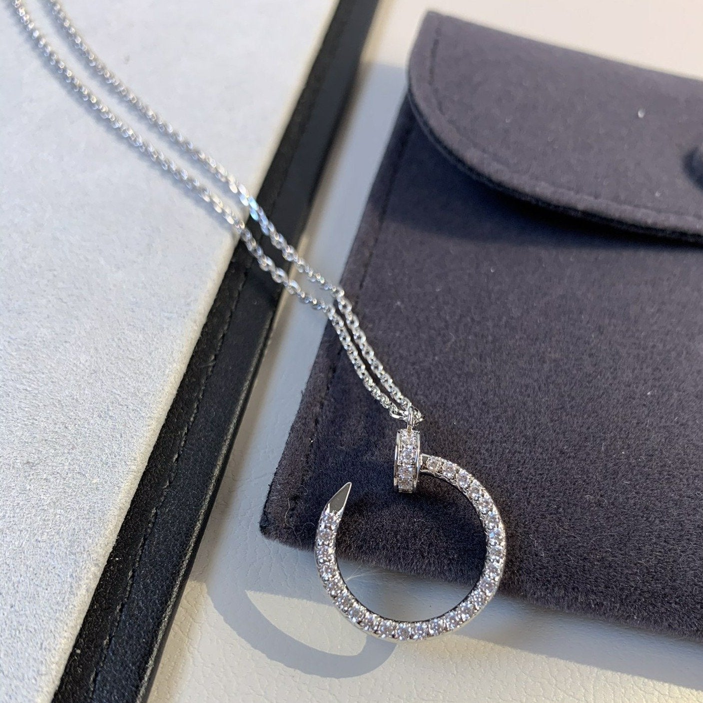 [Luxe Jewelry]JUSTE NECKLACE SILVER DIAMONDS