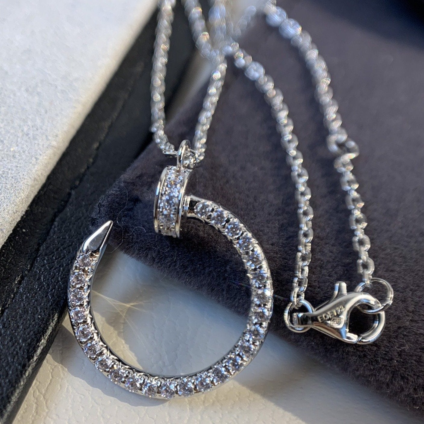 [Luxe Jewelry]JUSTE NECKLACE SILVER DIAMONDS