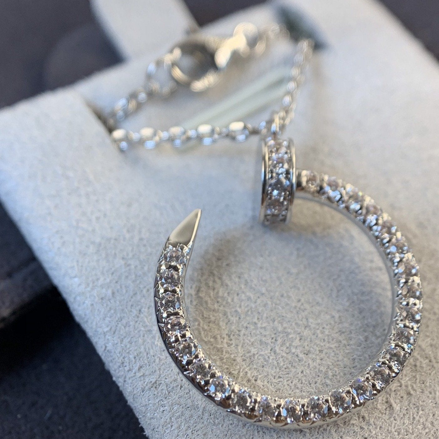 [Luxe Jewelry]JUSTE NECKLACE SILVER DIAMONDS