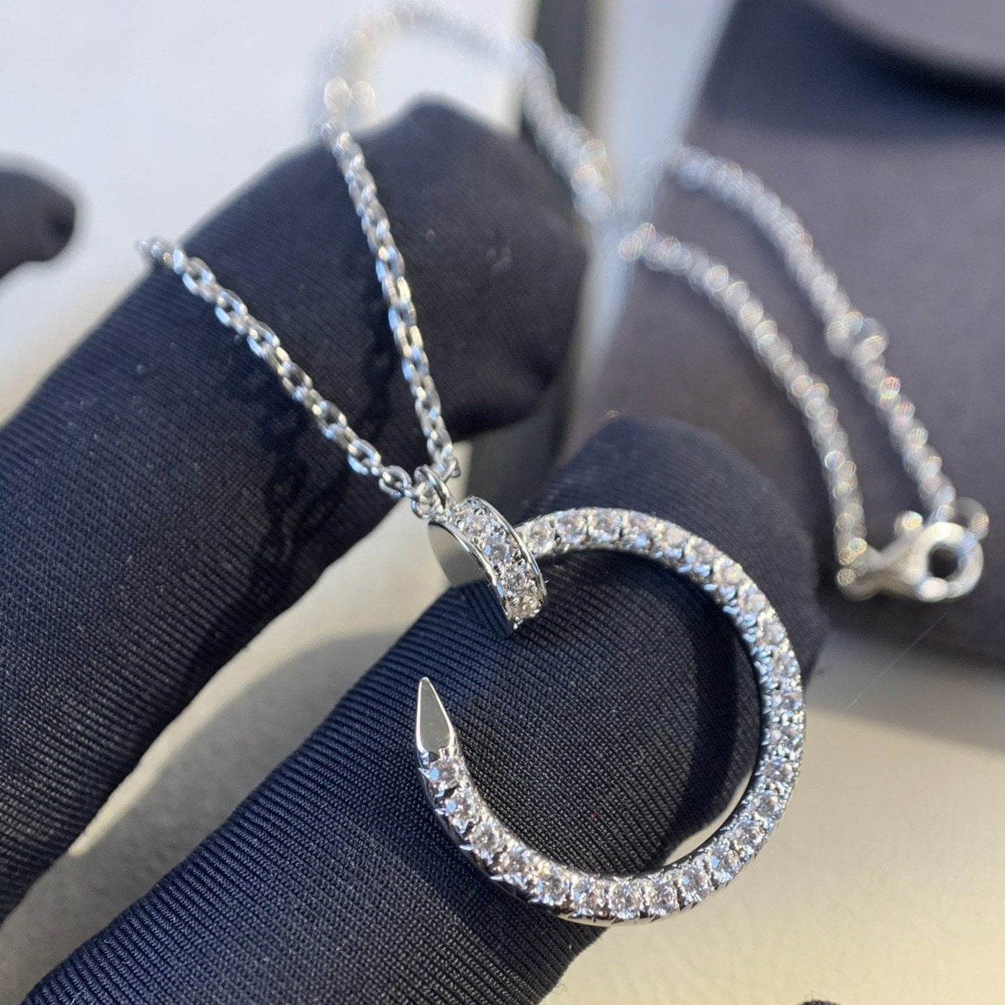 [Luxe Jewelry]JUSTE NECKLACE SILVER DIAMONDS