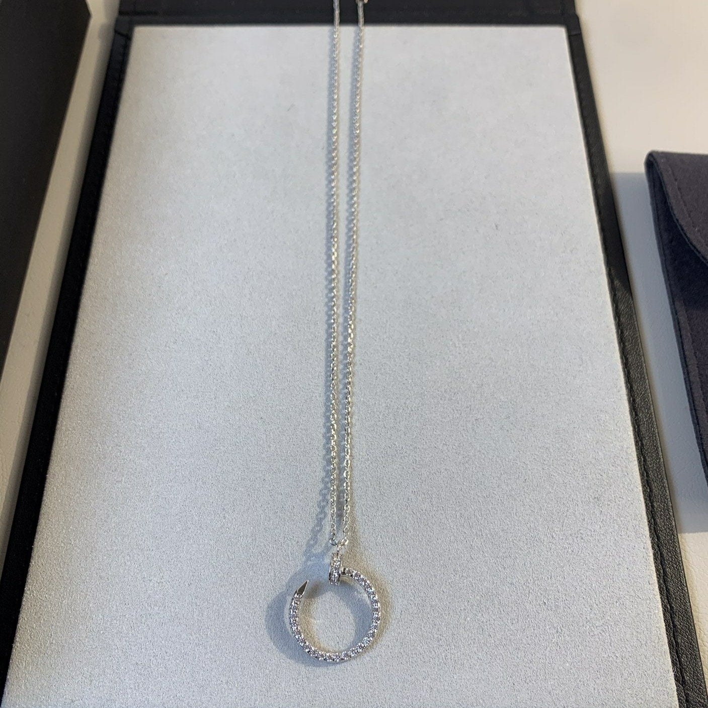 [Luxe Jewelry]JUSTE NECKLACE SILVER DIAMONDS