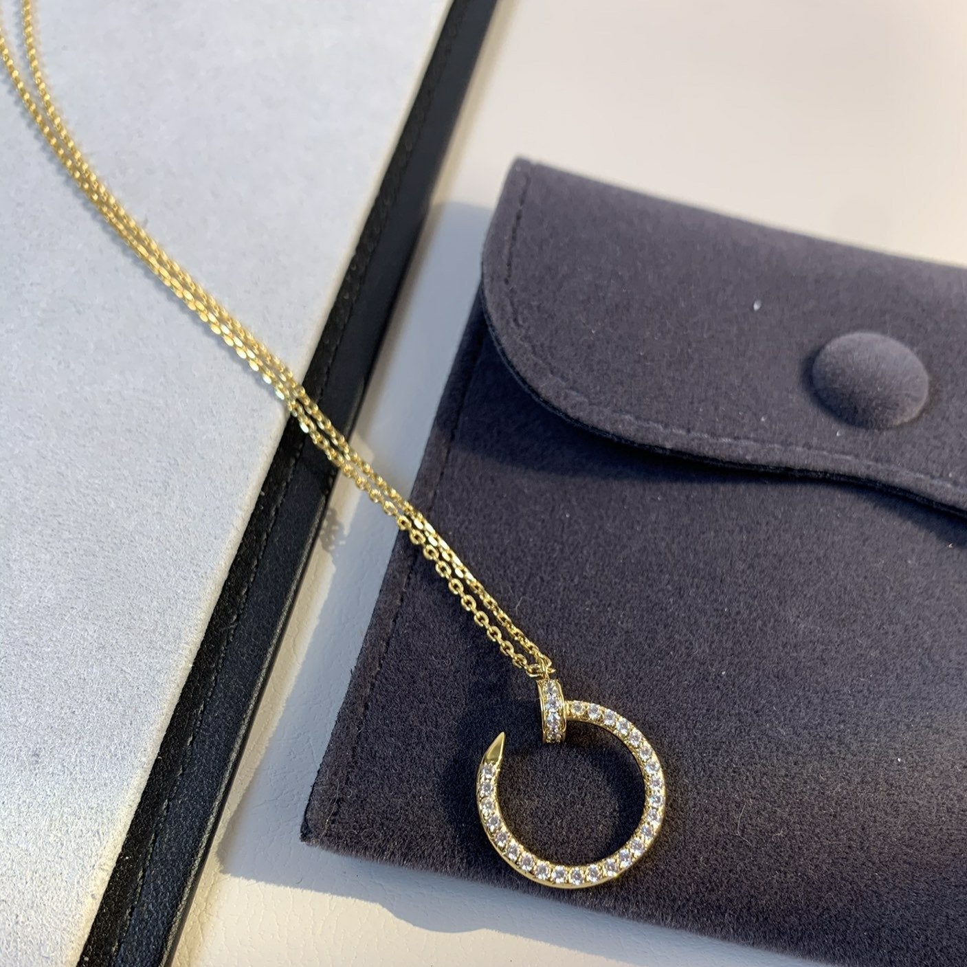 [Luxe Jewelry]JUSTE NECKLACE GOLD DIAMONDS