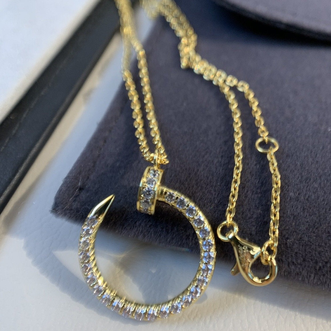 [Luxe Jewelry]JUSTE NECKLACE GOLD DIAMONDS